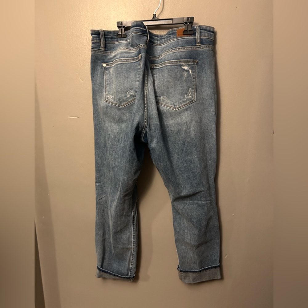 Judy Blue jeans - medium blue distressed “Boyfriend Fit” - Picture 7 of 12